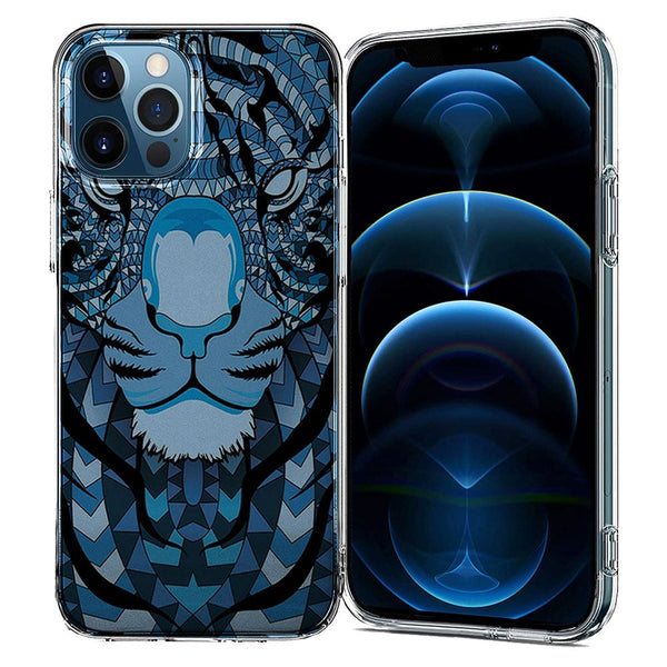Coque iPhone 13 Tigre Bleu Aztec - Coque Silicone et Protections design, IPHONE 13